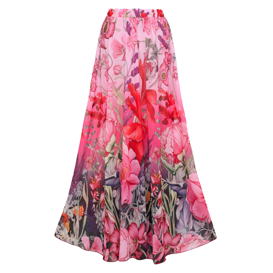 Traje de baño de una pieza con estampado de flores rizadas y pareo