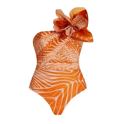 Traje de baño de una pieza impreso en 3D con falda