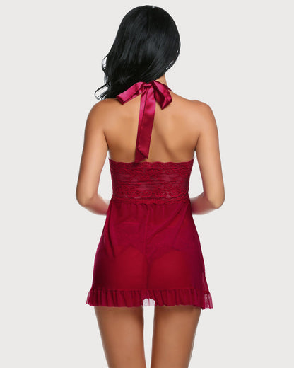 Babydoll Halter de Encaje