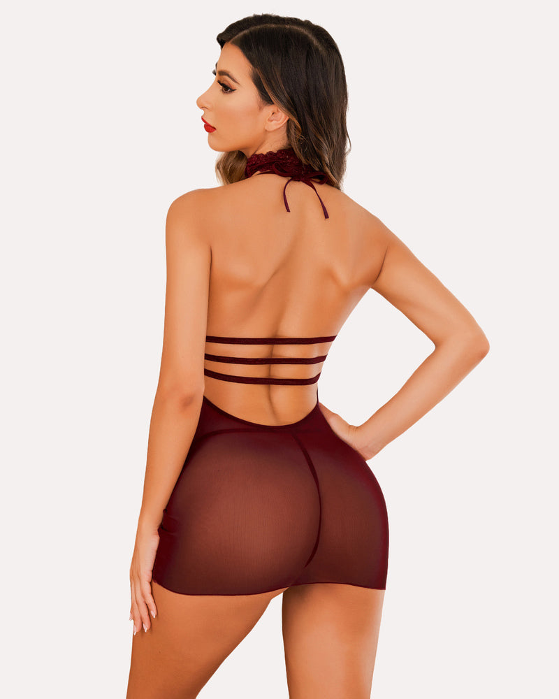 Vestido Halter de Encaje