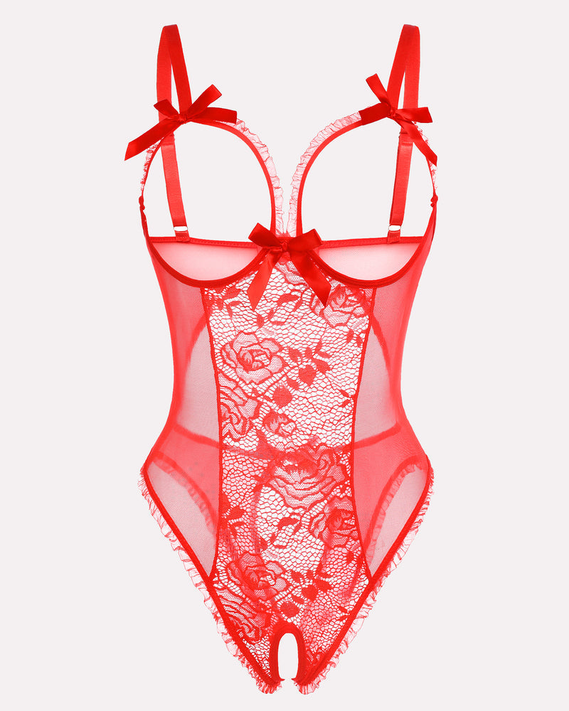 Body de encaje mini navideño