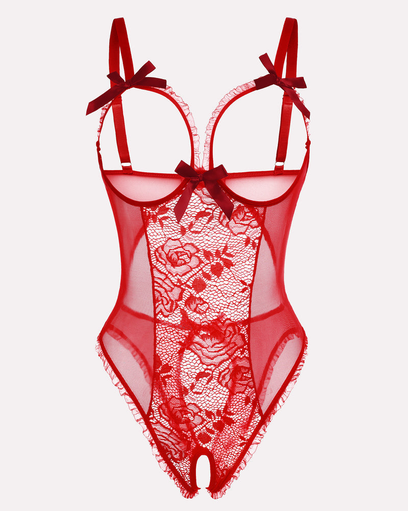 Body de encaje mini navideño