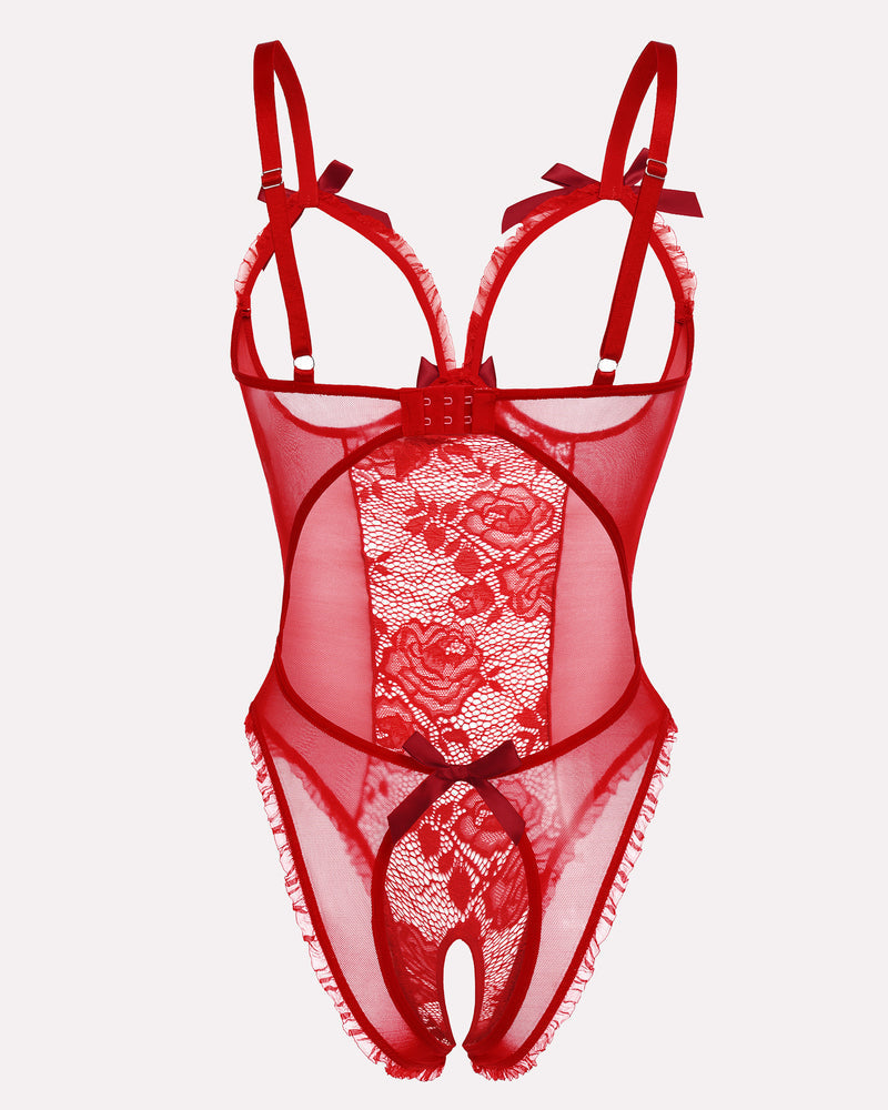 Body de encaje mini navideño