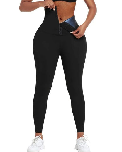 Leggings con control de abdomen de neopreno azul