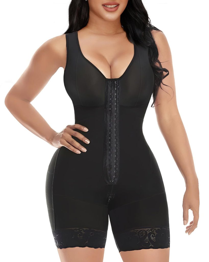 High compression bodysuit for sculpting and shaping.
