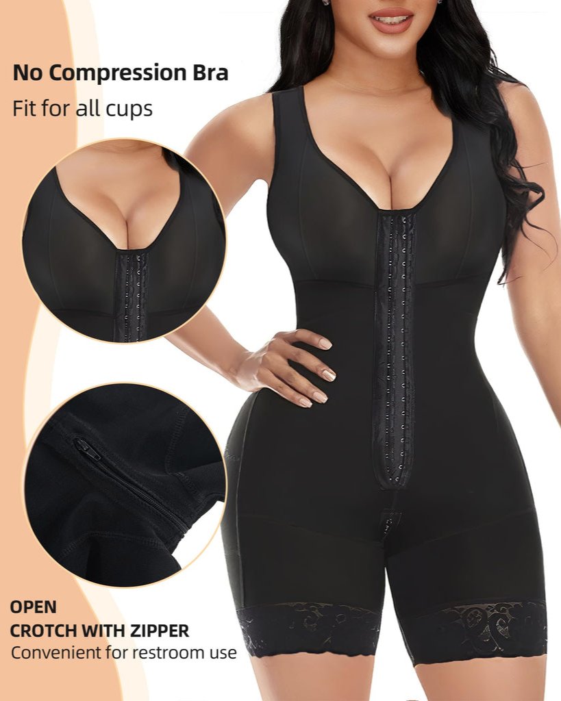 High compression bodysuit for sculpting and shaping.