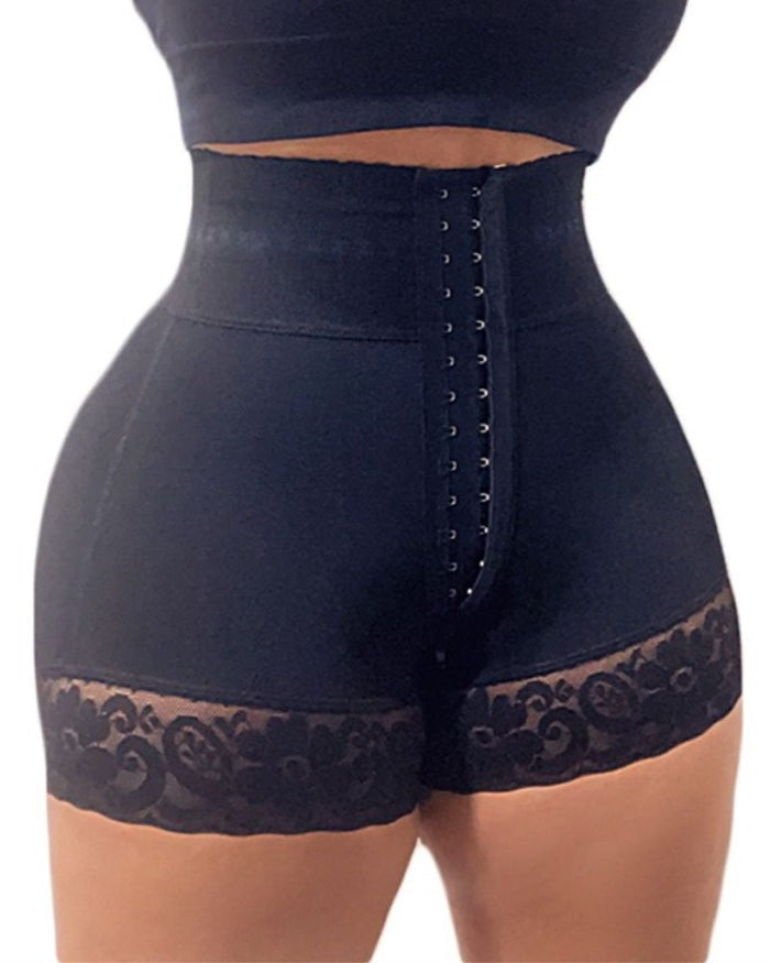 Shorts de compresión doble de cintura alta con control de abdomen en la sección media