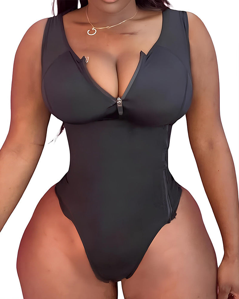 Moldeador de Cuerpo Sin Costuras con Control de Abdomen y Elevación de Glúteos para Mujeres con Cremallera Lateral