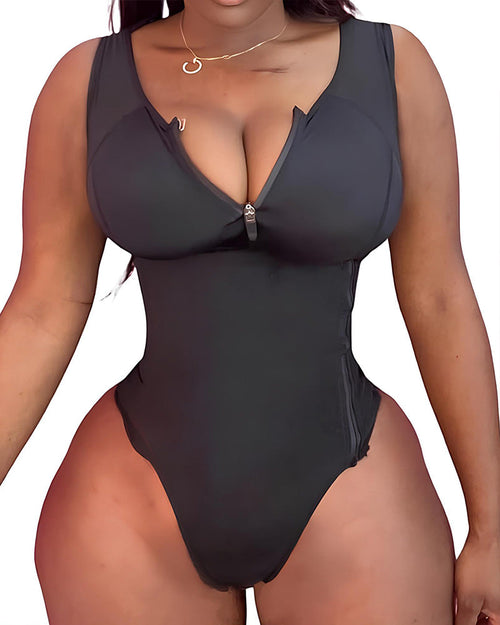 Moldeador de Cuerpo Sin Costuras con Control de Abdomen y Elevación de Glúteos para Mujeres con Cremallera Lateral