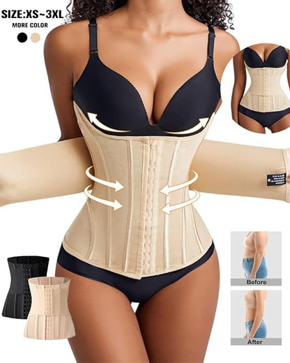 Entrenador de cintura con soporte para el busto, faja moldeadora, body con huesos de acero y abdomen plano