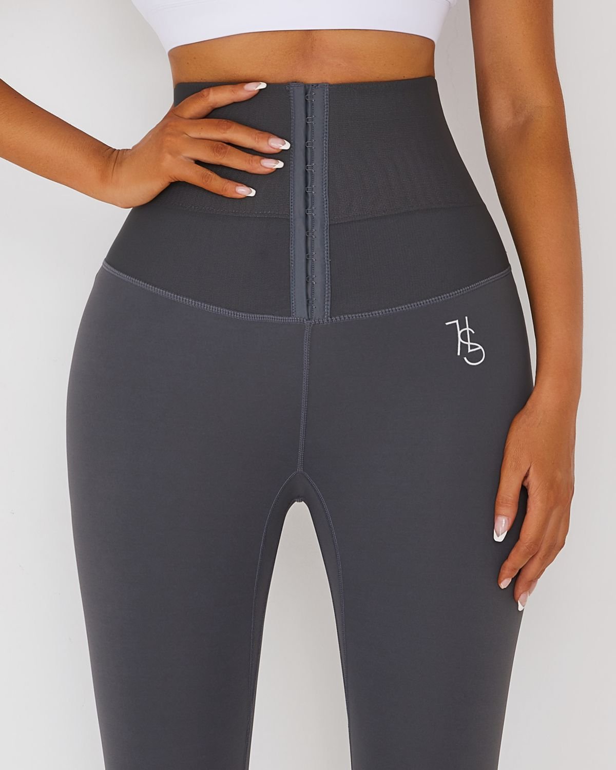 Women's High Waist Fitness Corset Leggings with 3 Rows of Hooks