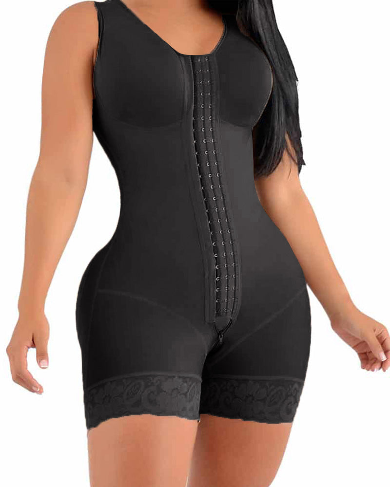 High compression bodysuit for sculpting and shaping.
