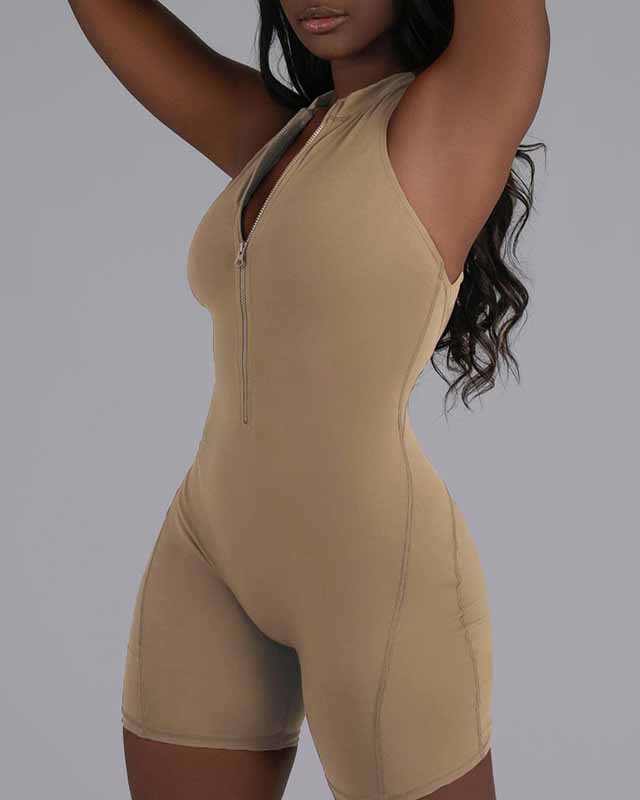 Mono corto sin mangas ajustado sexy para mujer