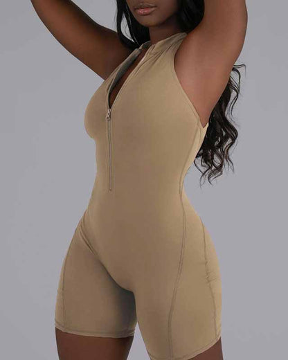 Mono corto sin mangas ajustado sexy para mujer