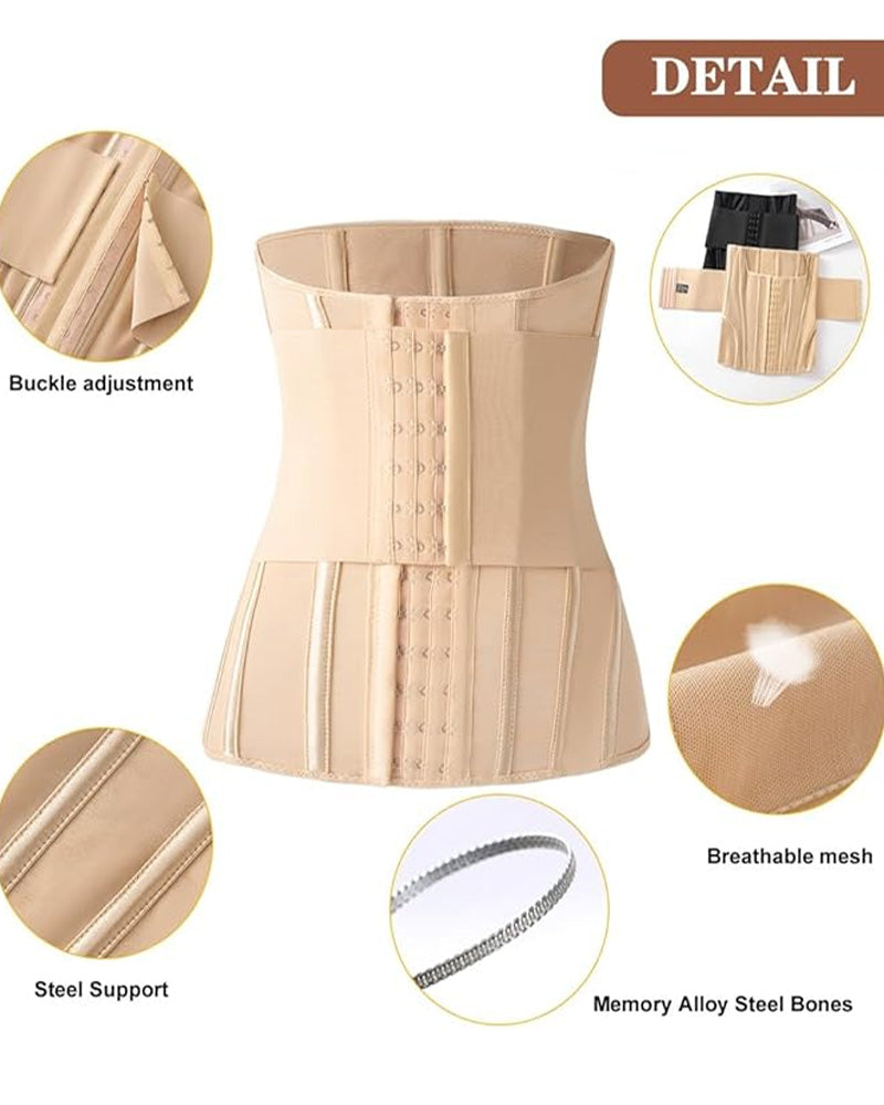 Entrenador de cintura con soporte para el busto, faja moldeadora, body con huesos de acero y abdomen plano