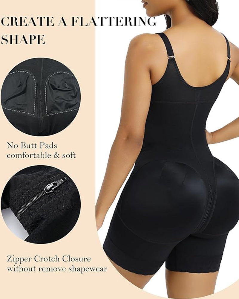 Moldeador corporal postparto con cremallera para levantar el abdomen y los glúteos de mujeres