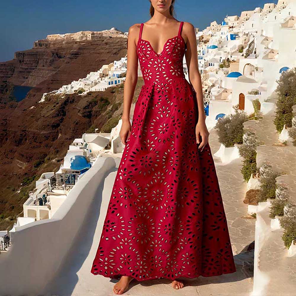 Traje de baño de una pieza Flower Hollow y falda