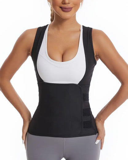 Chaleco de fitness con cintura alta que moldea el abdomen y absorbe el sudor