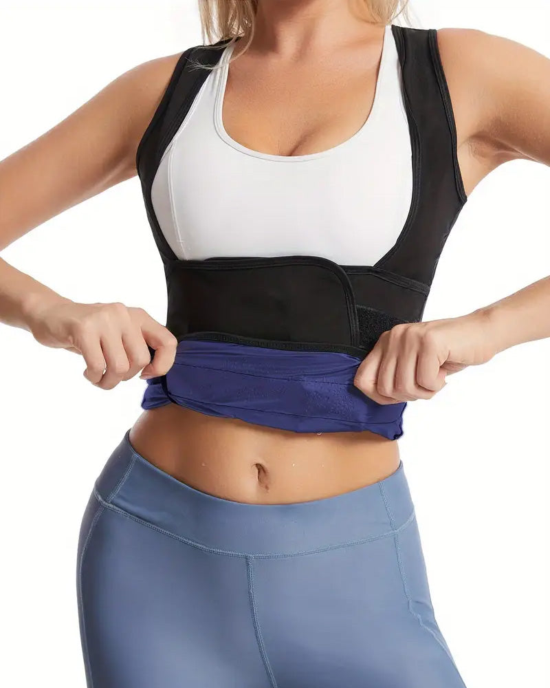 Chaleco de fitness con cintura alta que moldea el abdomen y absorbe el sudor