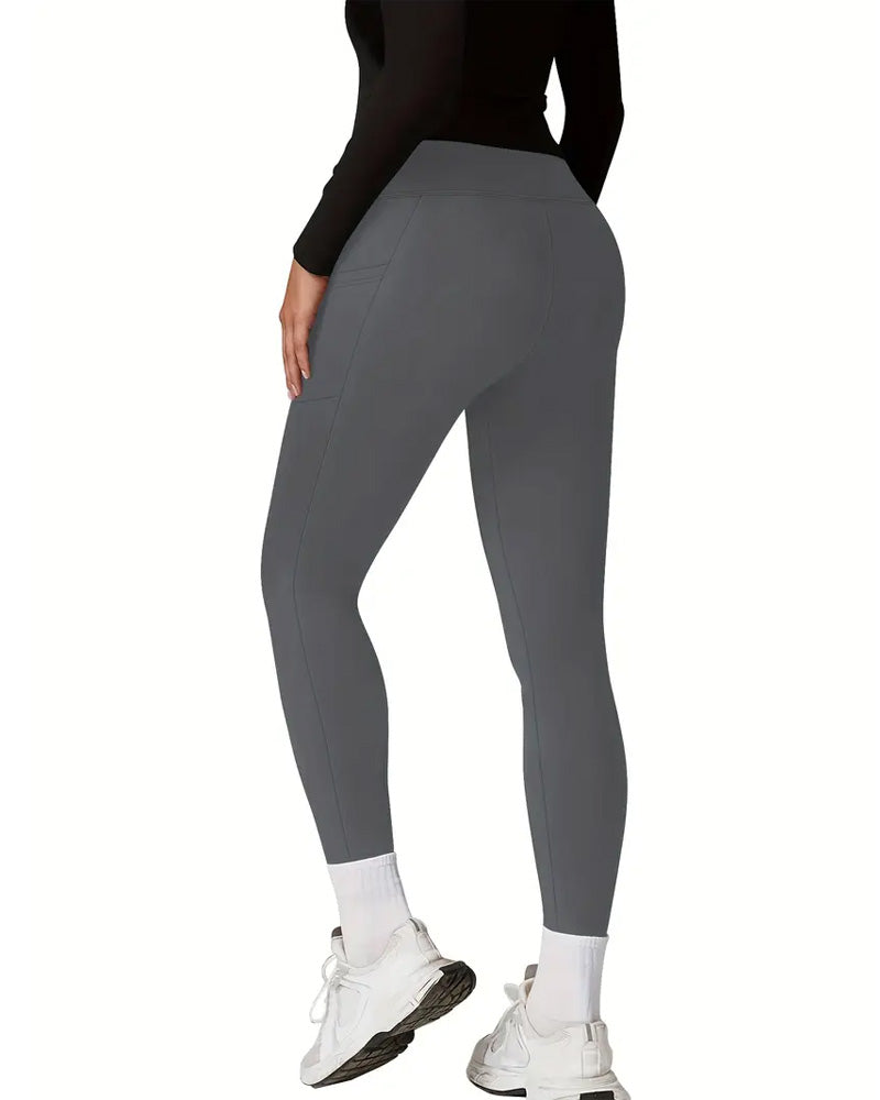 Mallas de yoga elásticas de cintura alta para mujer con bolsillo