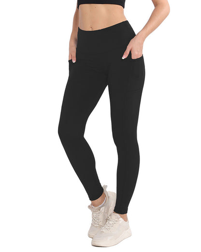 Mallas de yoga elásticas de cintura alta para mujer con bolsillo