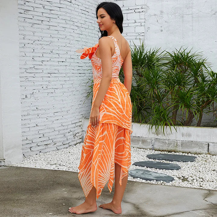 Traje de baño de una pieza impreso en 3D con falda