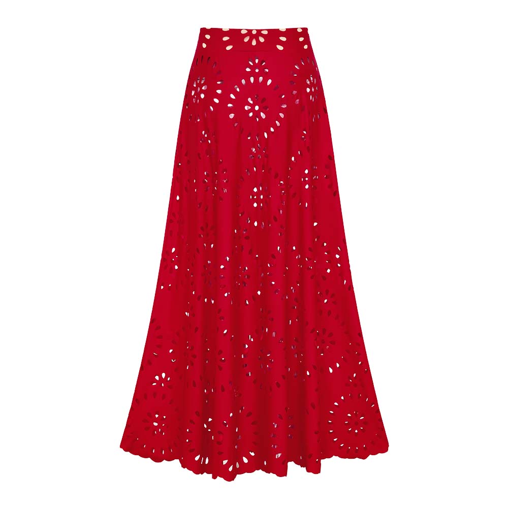 Traje de baño de una pieza Flower Hollow y falda