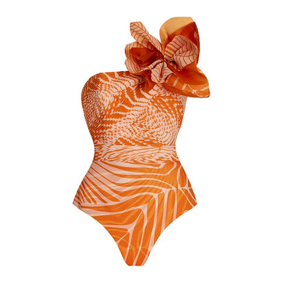 Traje de baño de una pieza impreso en 3D con falda