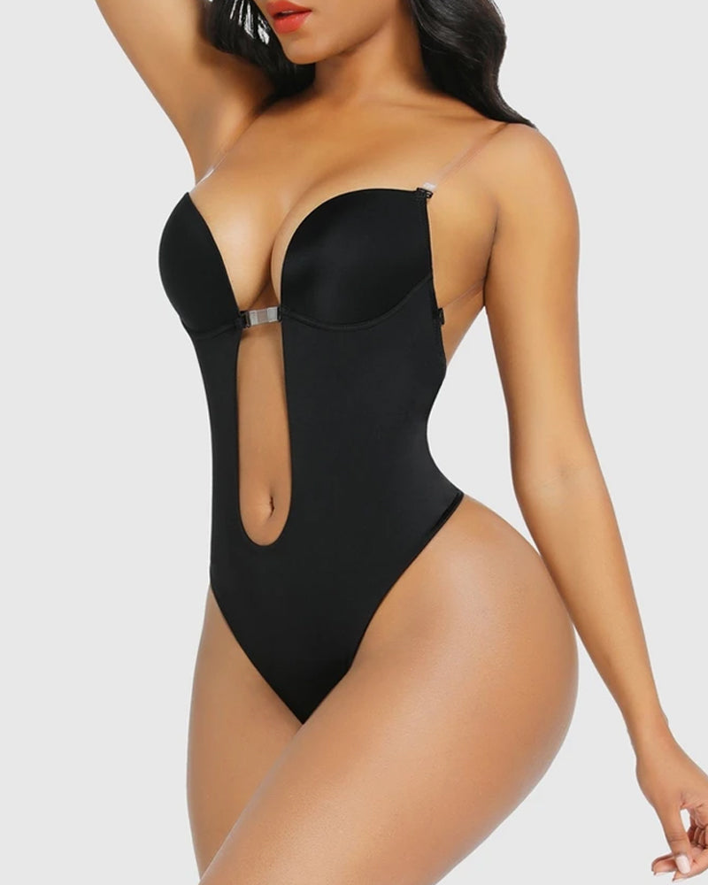Ropa moldeadora para mujeres de talla grande, ropa moldeadora sin espalda con sujetador integrado, moldeador corporal sin costuras, ropa moldeadora con abertura en la entrepierna