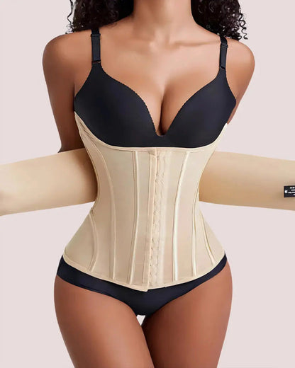 Entrenador de cintura con soporte para el busto, faja moldeadora, body con huesos de acero y abdomen plano