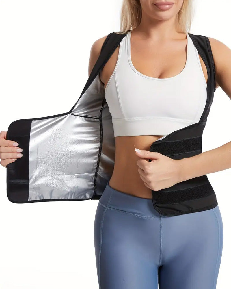 Chaleco de fitness con cintura alta que moldea el abdomen y absorbe el sudor