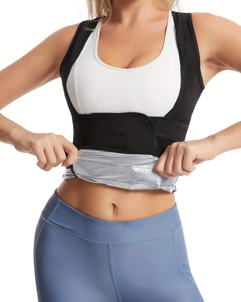 Chaleco de fitness con cintura alta que moldea el abdomen y absorbe el sudor