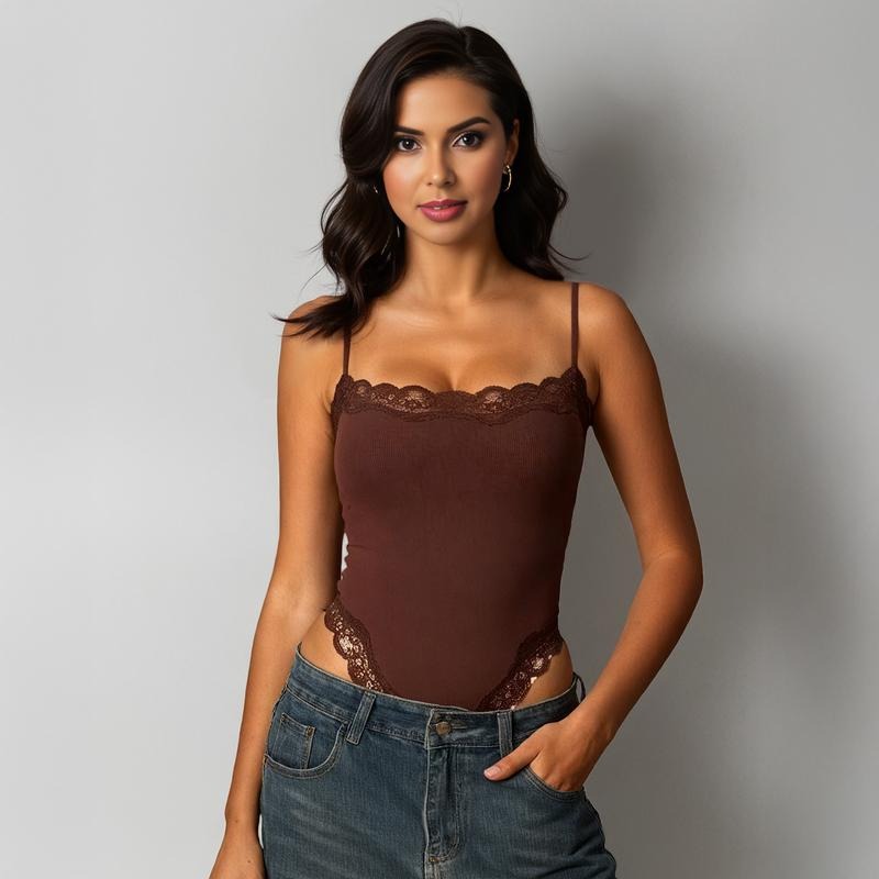 Body y mono sexy de encaje sin costuras con tirantes para mujer