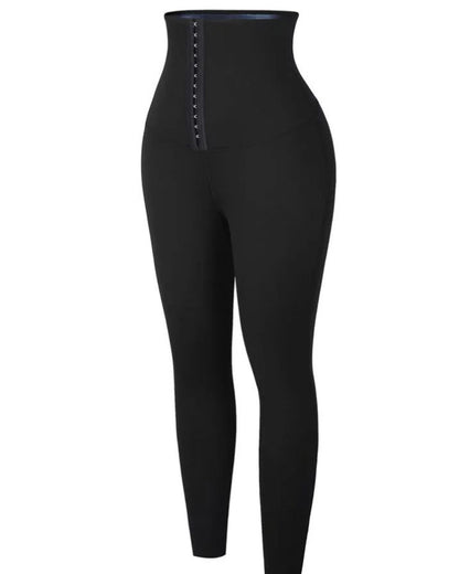 Leggings con control de abdomen de neopreno azul