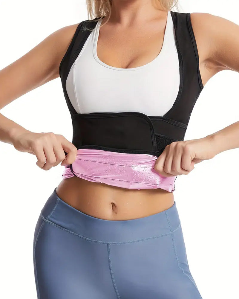 Chaleco de fitness con cintura alta que moldea el abdomen y absorbe el sudor