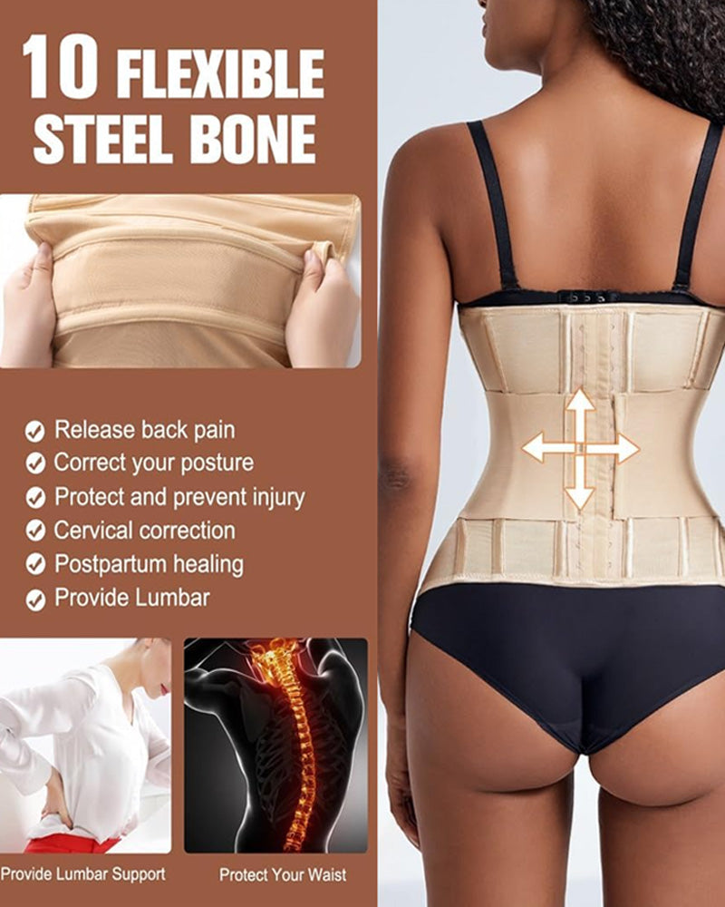 Entrenador de cintura con soporte para el busto, faja moldeadora, body con huesos de acero y abdomen plano
