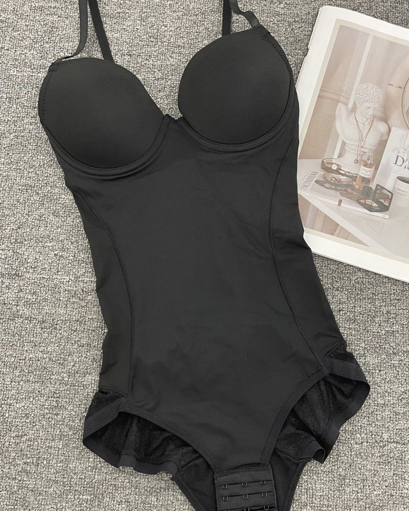 Top sin mangas tipo tubo con control de abdomen para mujer, body moldeador de cadera con encaje