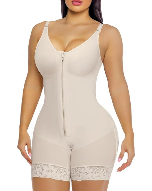 Moldeador corporal postparto con cremallera para levantar el abdomen y los glúteos de mujeres